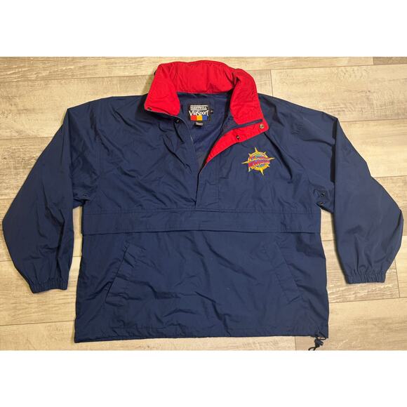 Hartwell ViaSport Islands of Adventure Hooded Windbreaker Jacket Navy Red XL - Picture 1 of 7